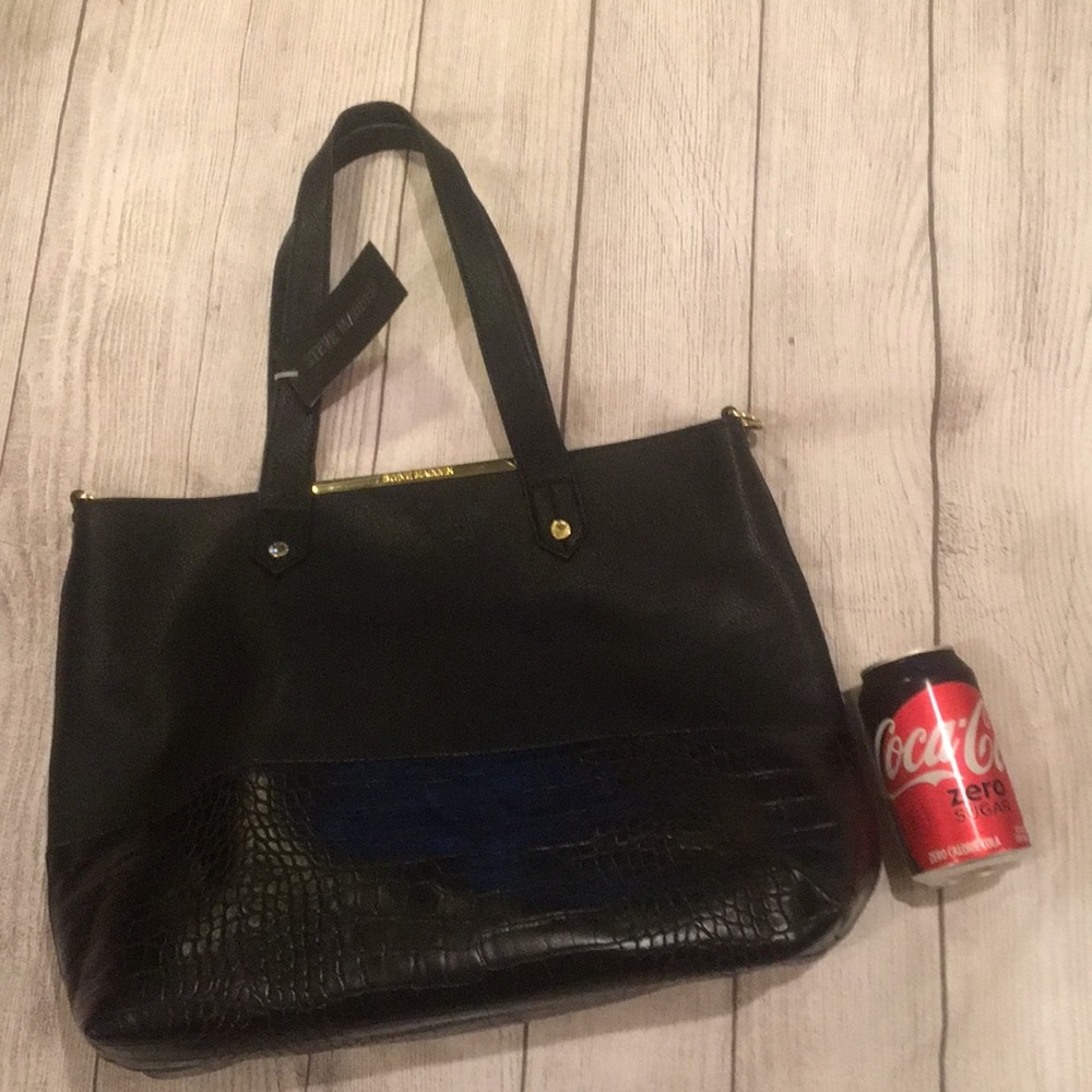 NWT Steve Madden vegan croc embossed brief case bag purse